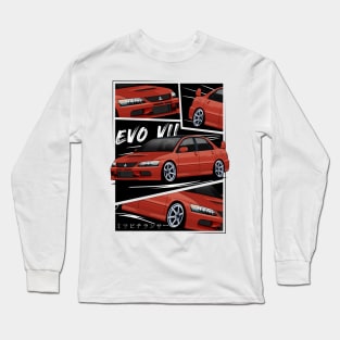 Red Mitsubishi Lancer Evolution VII, EVO 7, Evo VII Long Sleeve T-Shirt